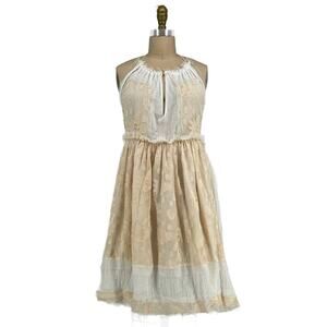 Vintage Y2K Anna Sui Lagenlook Cotton/Silk Halter Dress size Small